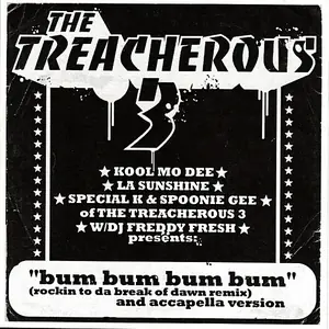 Cover art: Treacherous Three / Freddy Fresh – Bum Bum Bum Bum / He Lay Face Down