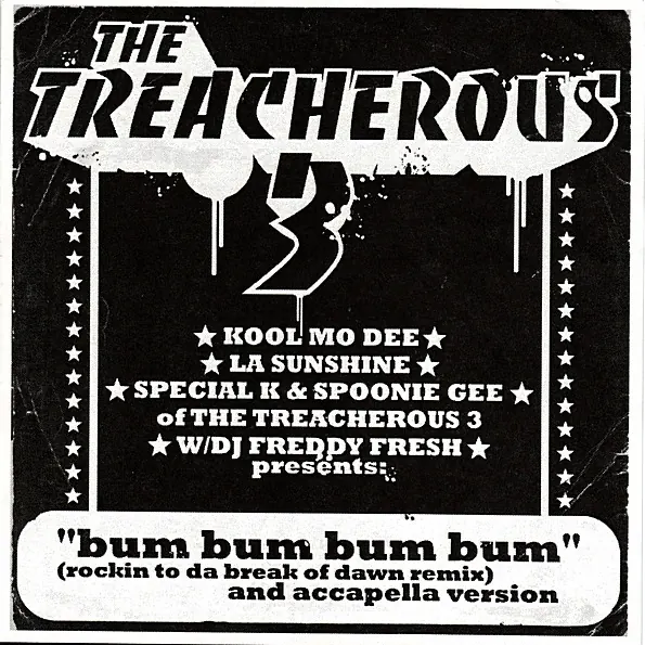 Cover art: Treacherous Three / Freddy Fresh – Bum Bum Bum Bum / He Lay Face Down