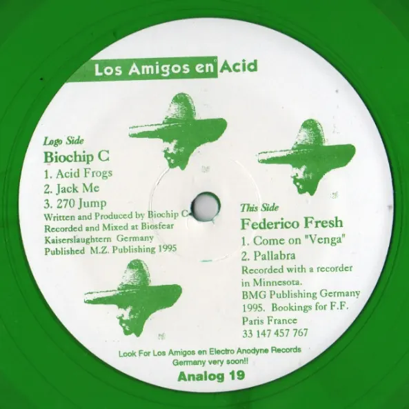 Cover art: Federico Fresh / Biochip C. – Los Amigos En Acid